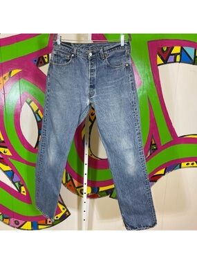 Levi's 501xx, 5 Button Fly, 35x36. Good used condition. Hole in the crotch.